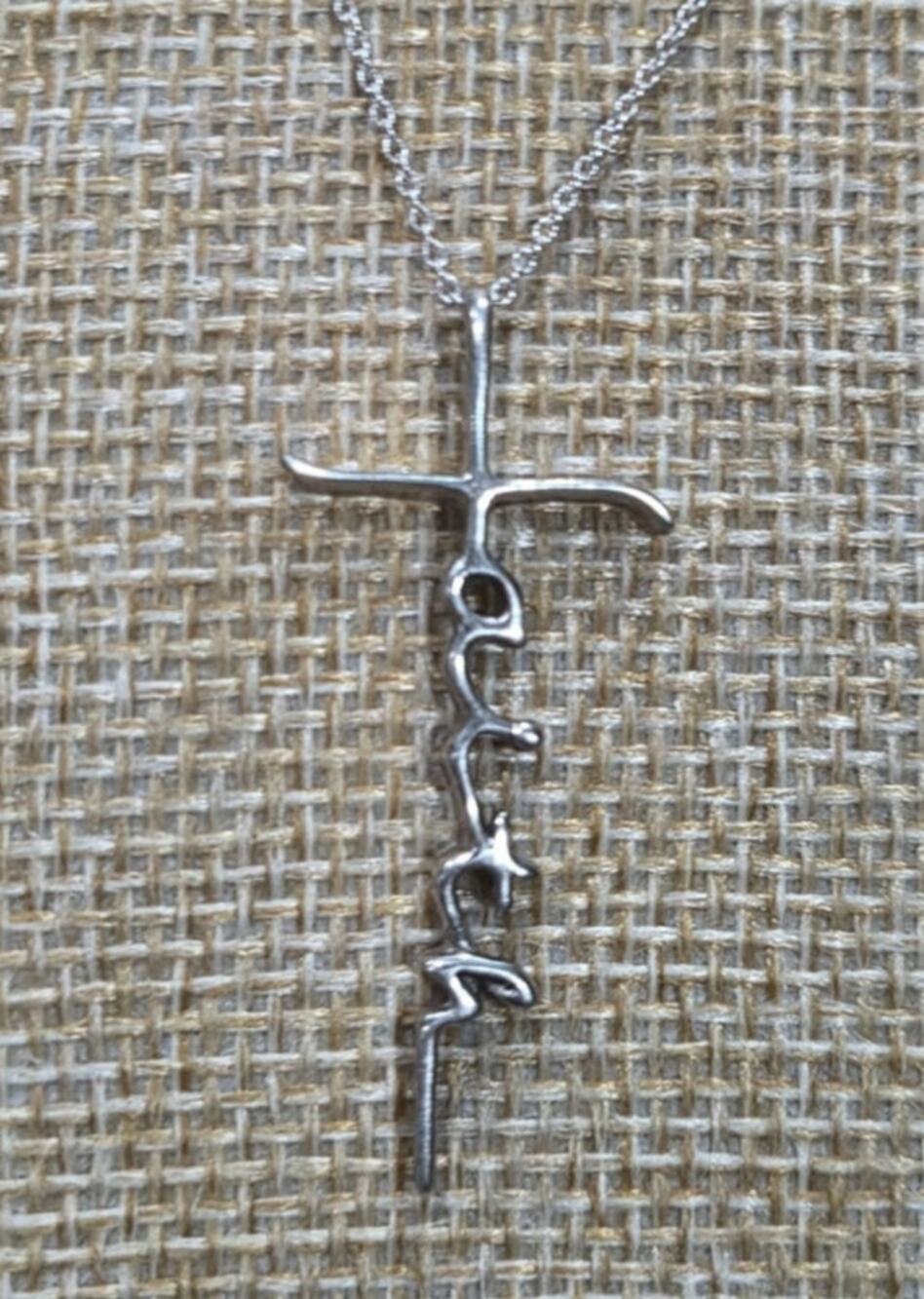 New Faith Cross Pendant Necklace Adjustable 16-20" Silver Tone Christian